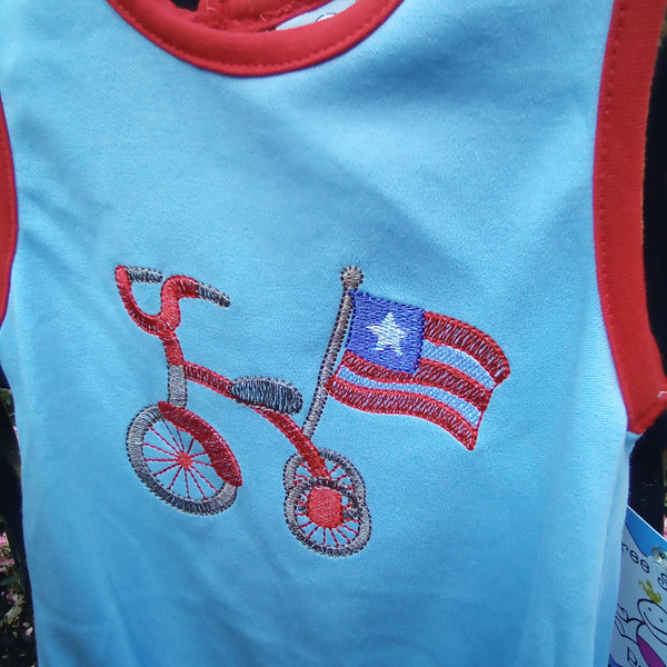 Patriotic Tricycle Body Suit | Three Sisters