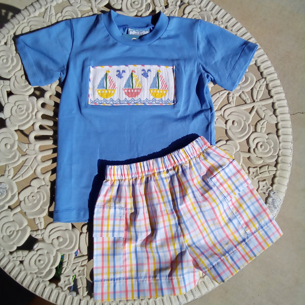 Smocked Sailboat Set | Sibling Set | Three Sisters