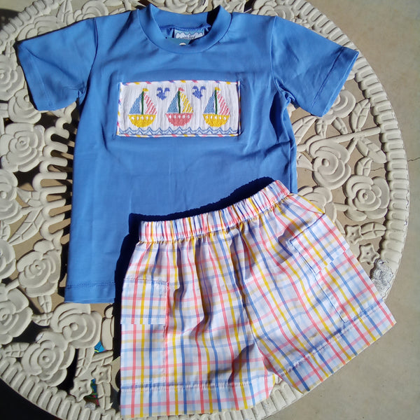 Smocked Sailboat Set | Sibling Set | Three Sisters