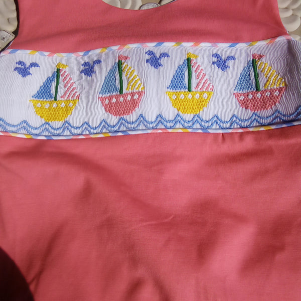 Infant Girls Smocked Sailboat Set | Sibling Set | Three Sisters