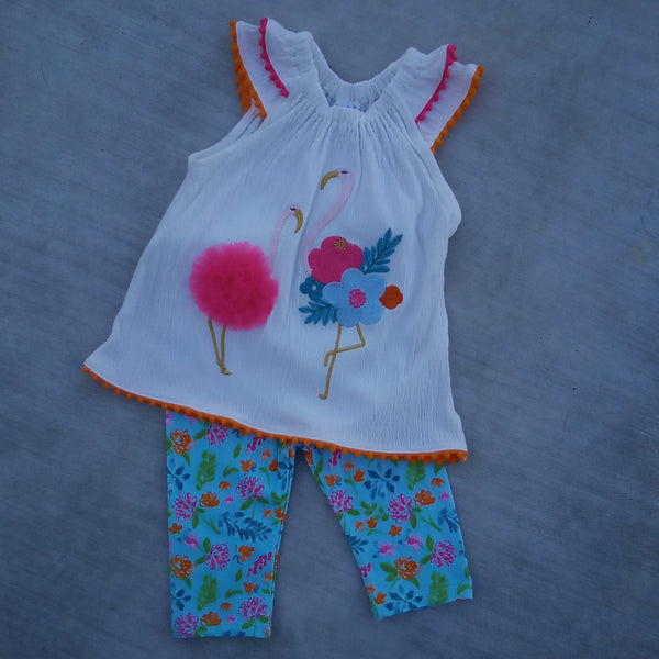 Flamingo Capri Set | Mud Pie
