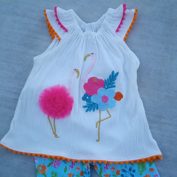 Flamingo Capri Set | Mud Pie