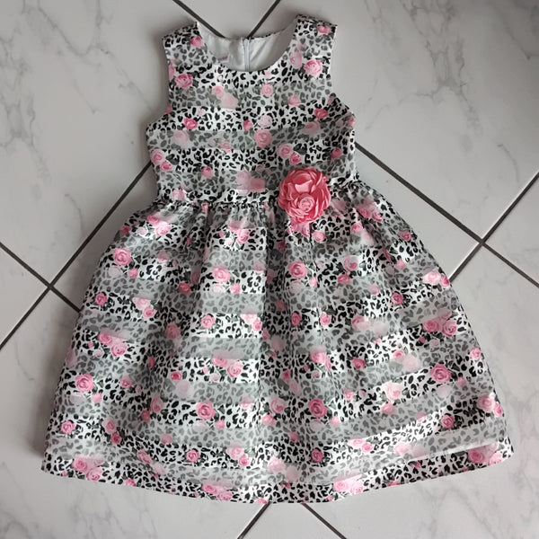 Pink Rose Leopard Girls 4-6X Party Dress | Bonnie Jean