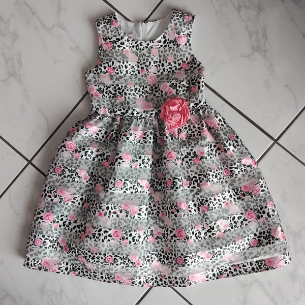 Pink Rose Leopard Girls 4-6X Party Dress | Bonnie Jean