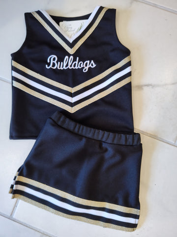 Cheerleader Uniform with Bloomers/Shorts - Bulldogs