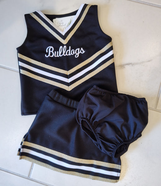 Cheerleader Uniform with Bloomers/Shorts - Bulldogs