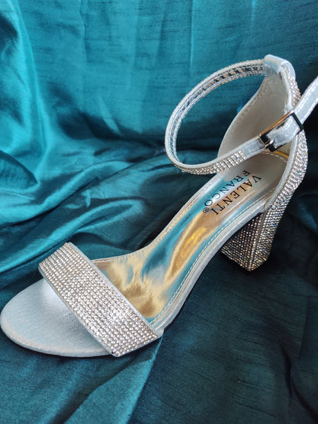 Glitzy Ankle Strap Heeled Sandal | Ava