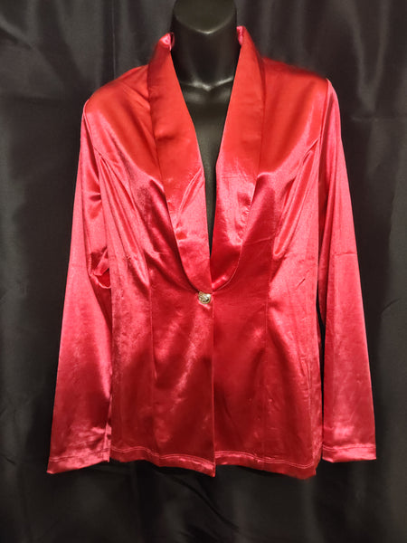 Hot Pink Satin Blazer Jacket | Savanna Jane