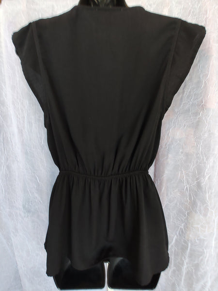 Black Embroidered Elastic Waist Tunic | Savanna Jane