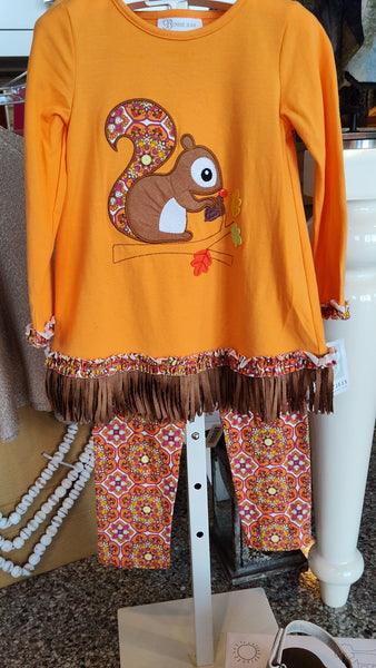 Squirrel Appliqued Legging Set | Bonnie Jean