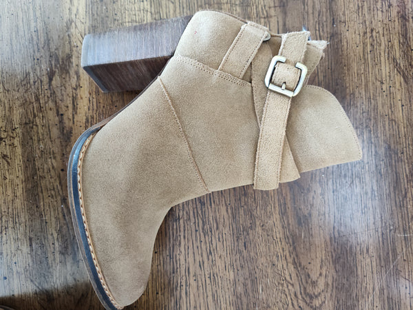 Dark Camel Short Suede Zip It Boots | Chinese Laundry - CLEARANCE