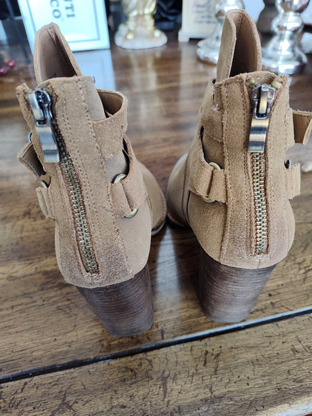 Dark Camel Short Suede Zip It Boots | Chinese Laundry - CLEARANCE