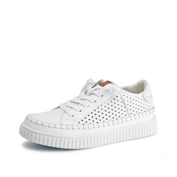 White Lace Up Sneaker  | Yellow Box Mazal