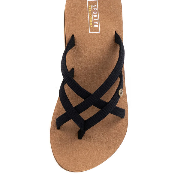 Brown & Black Flip Flop Sandal | Yellowbox Misaki