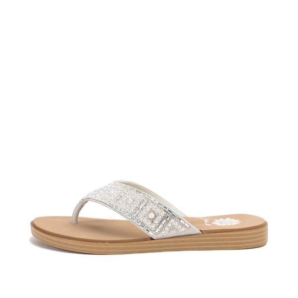 White Beaded Sandals | Yellow Box Delana