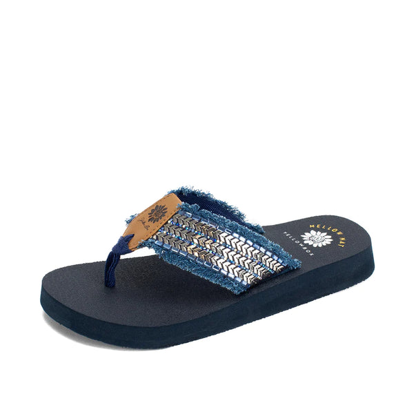 Denim Chevron Glitz Flip Flop | Yellow Box | Noreen