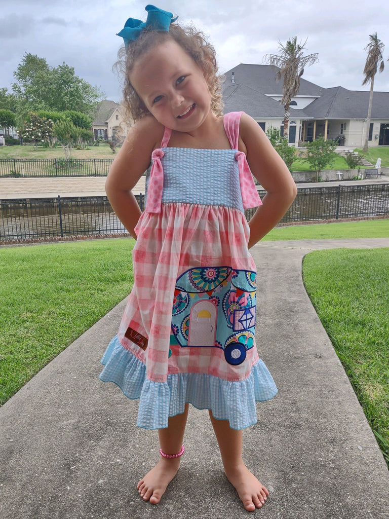 Happy Camper Appliqued Dress | Millie Jay
