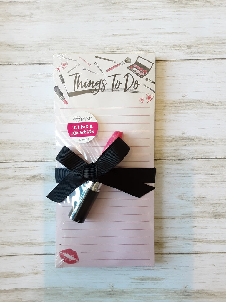 Things To Do Notepad and Lipstick Pen