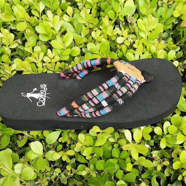 Multi Colored Flip Flops | Corkys Kids Shoe String