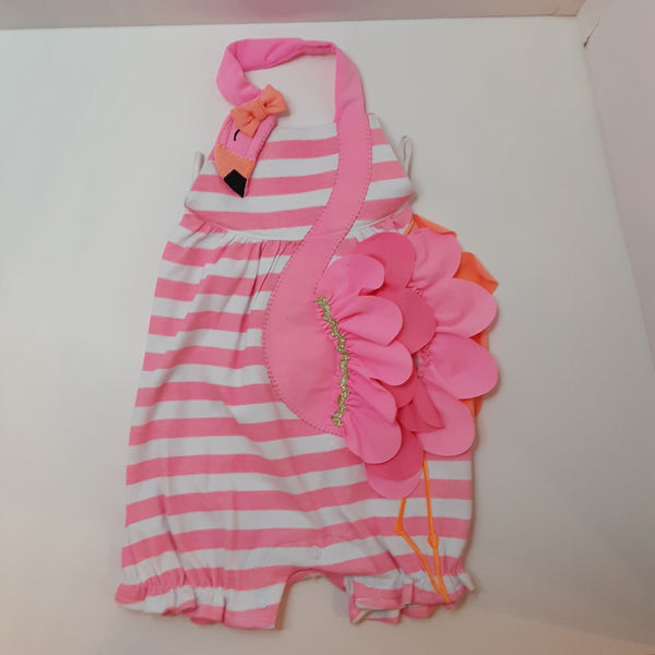 Neon Pink Flamingo Bubble Suit | Mud Pie size 6-9 m
