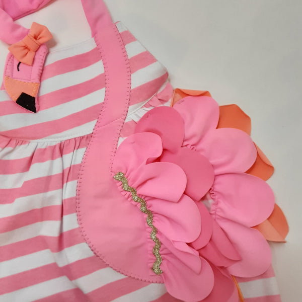 Neon Pink Flamingo Bubble Suit | Mud Pie size 6-9 m