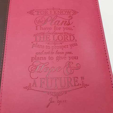 Pink I Know The Plans...Bible Cover