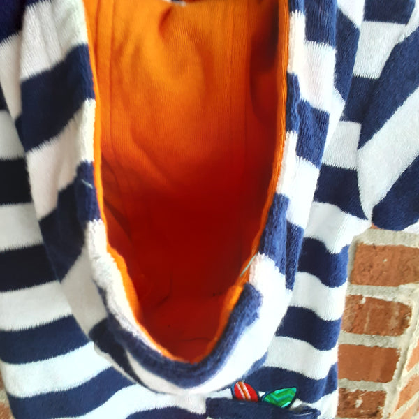 Newborn Terry Cloth Hooded One Piece with Appliqued Beach Buggy & Surfboard | Mud Pie