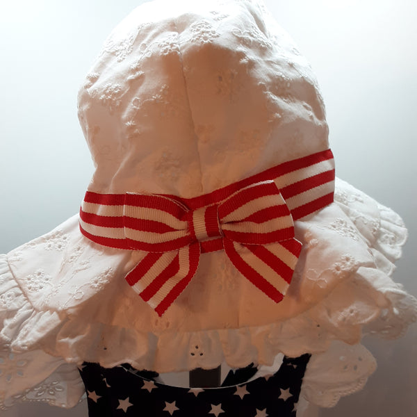 Stars & Stripes Patriotic  Bubble Suit with Eyelet Sunhat | Bonnie Baby