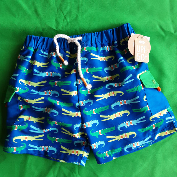 Alligator Drawstring Lined Swim Shorts | Mud Pie 1622124