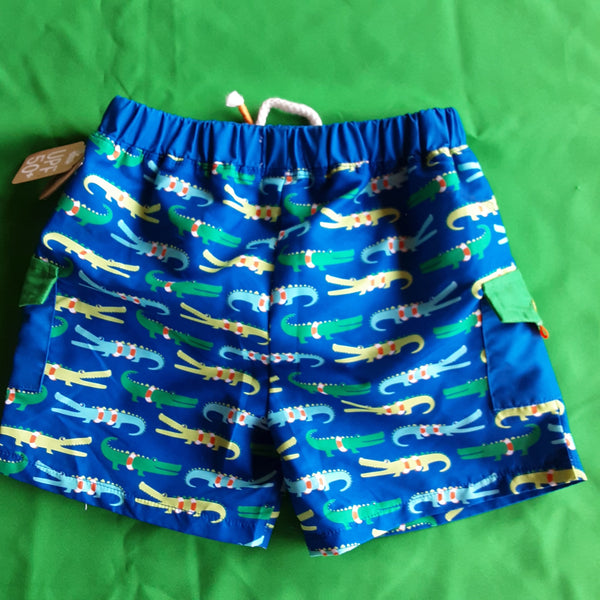 Alligator Drawstring Lined Swim Shorts | Mud Pie 1622124