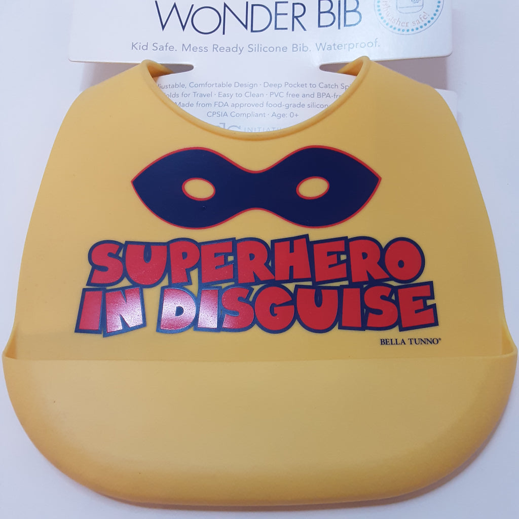 Waterproof Silicon Bib - Superhero in Disguise Bella Tunno