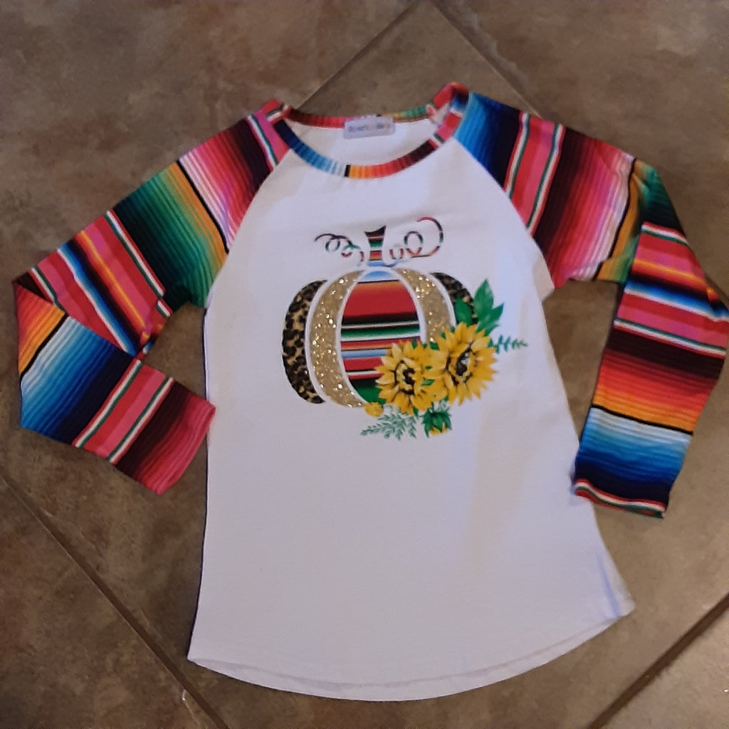 Serape, leopard and glitter Pumpkin Shirt