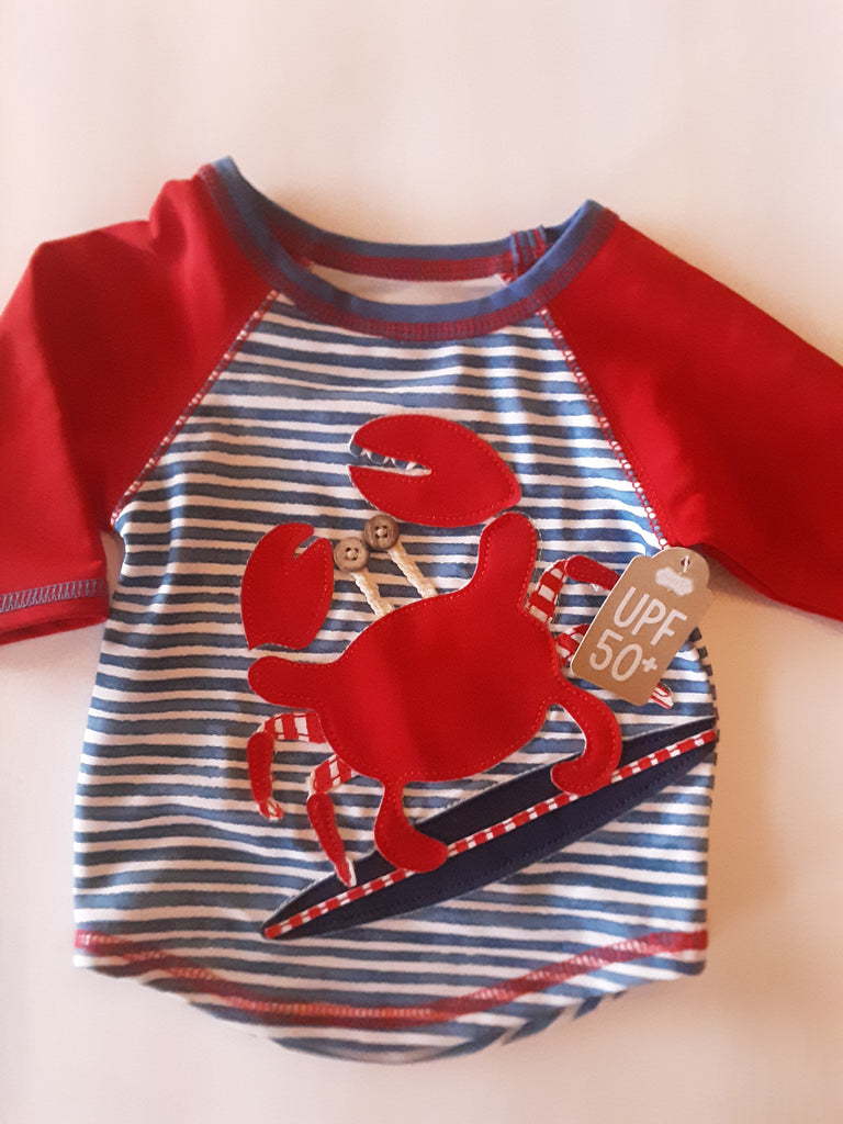 Surfing Crab Rash Guard Swim Shirt UPF50+ | Mud Pie