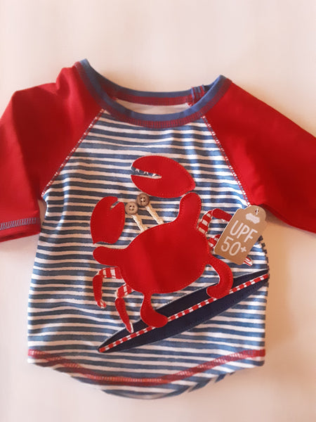 Surfing Crab Rash Guard Swim Shirt UPF50+ | Mud Pie