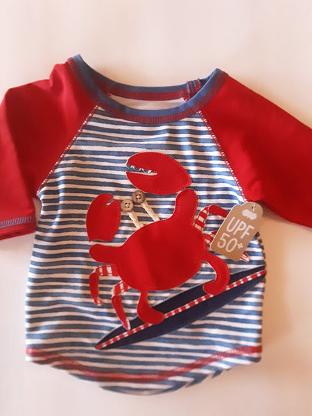 Surfing Crab Rash Guard Swim Shirt UPF50+ | Mud Pie