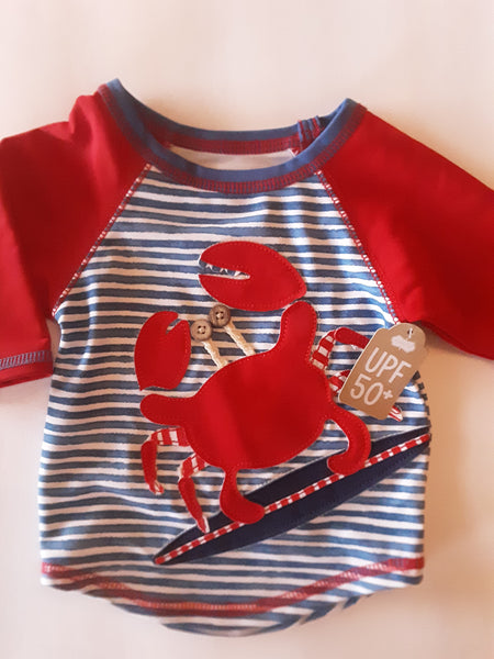 Surfing Crab Rash Guard Swim Shirt UPF50+ | Mud Pie