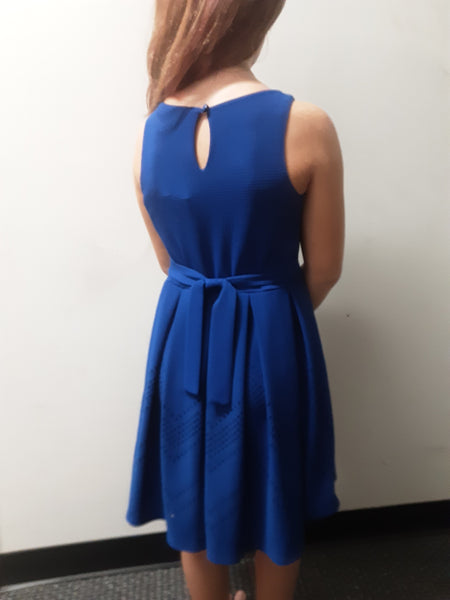 Sleeveless Box Pleat Laser Cut Dress | Bonnie Jean