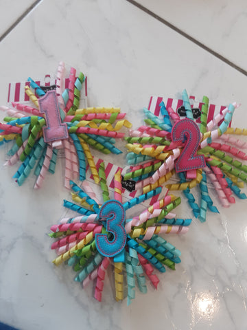 Three in One Birthday Hair Bows | Mud Pie