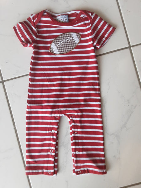 Gingham appliqued football romper