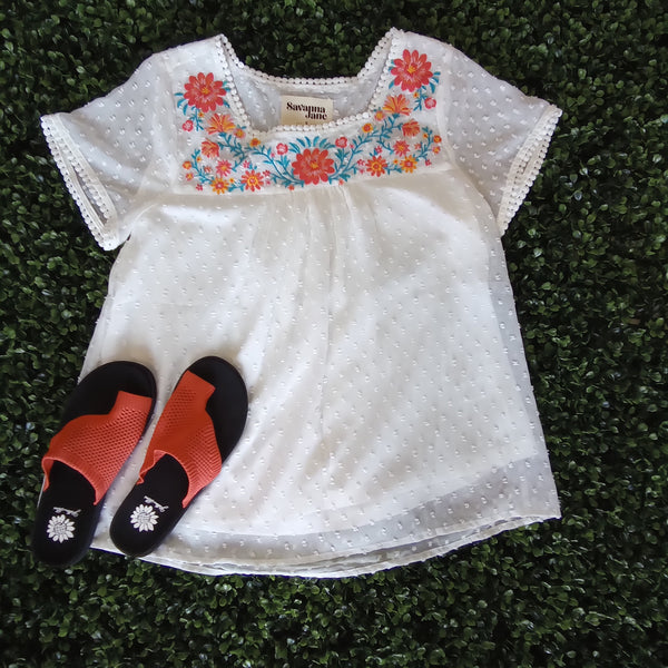 Square Neck Swiss Dotted Shirt | Savanna Jane Last One