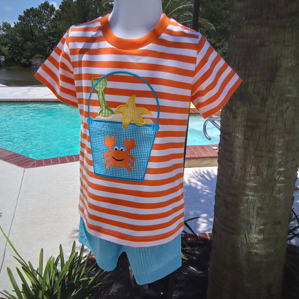 Beach Pail and Crab Short Set | Three Sisters