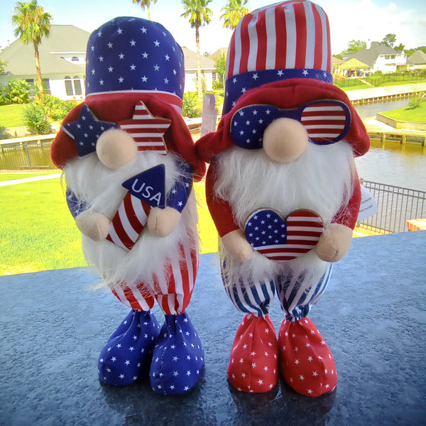 A pair of two assorted Patriotic Gnomes