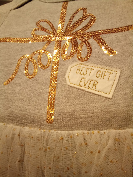Best Gift Ever Gray Romper | Mud Pie
