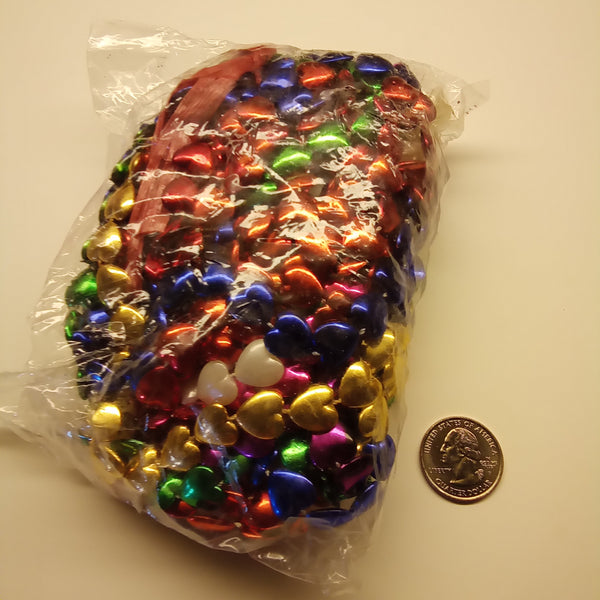 Dozen Assorted Heart Mardi Gras Beads