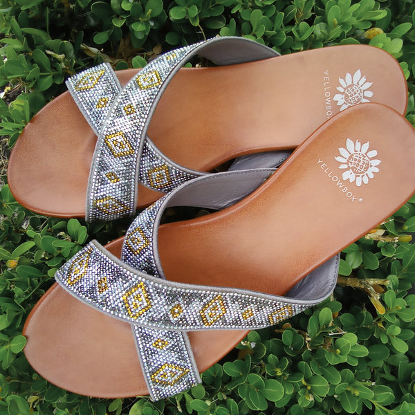Yellowbox metallic grey sandals