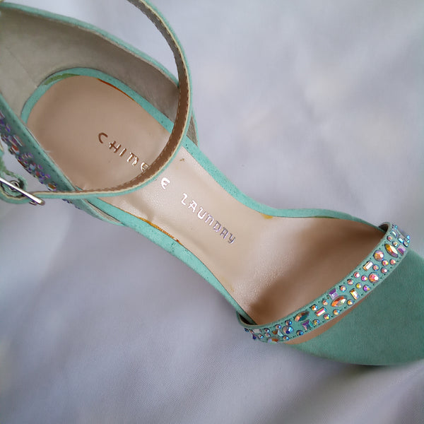 Bright Mint with Iridescent Stones High Heels  Chinese Laundry | Babydoll