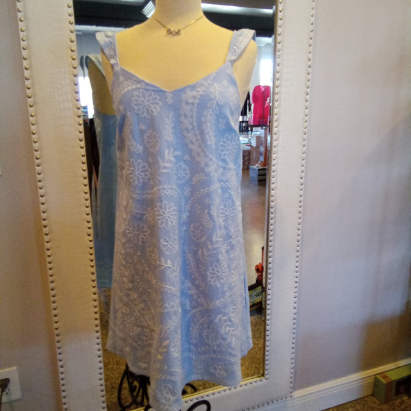 Light Blue Embroidered Dress | Savanna Jane