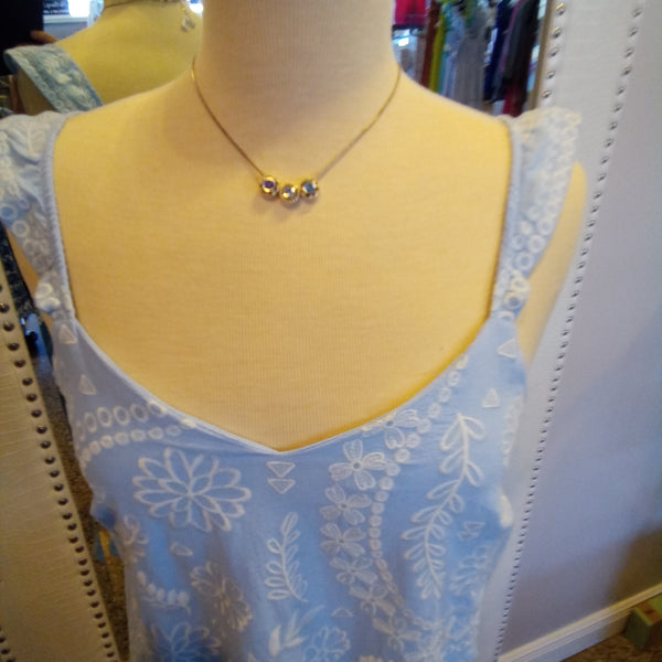 Light Blue Embroidered Dress | Savanna Jane