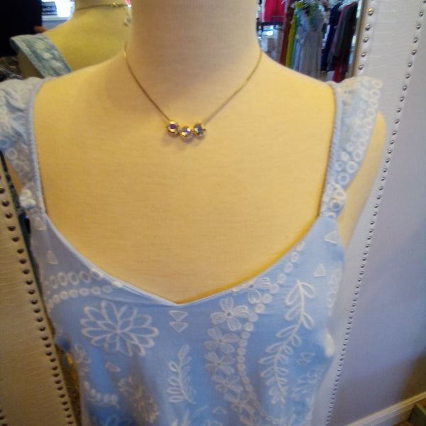 Light Blue Embroidered Dress | Savanna Jane