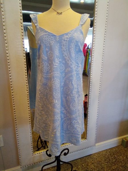 Light Blue Embroidered Dress | Savanna Jane